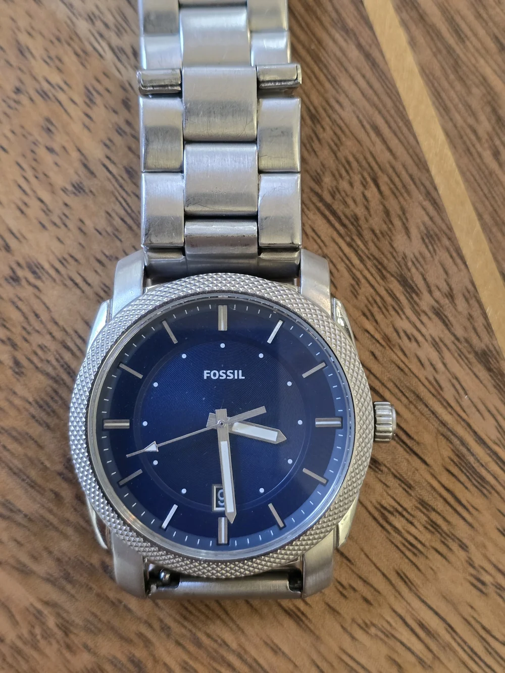 Fossil Men's Stainless Steel Blue Dial Watch